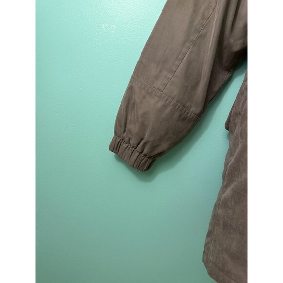 Fleet Street Womens Zip-Up Light Jacket W/ Elastic Cuffs & Pockets Size L Beige - Picture 4 of 11